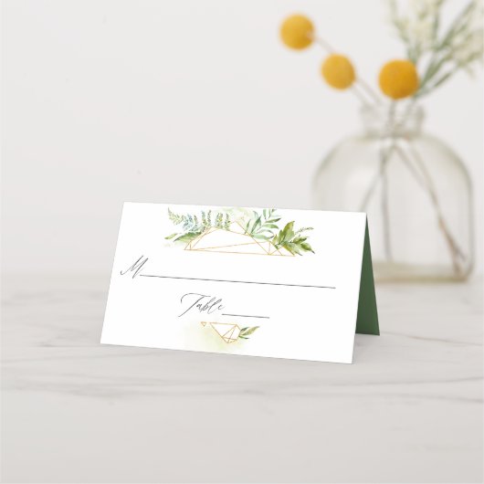 Waterverf Geometric Crystal Greenery Wedding (Voorkant)