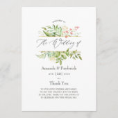 Waterverf Geometric Crystal Greenery Wedding Programma (Voorkant)