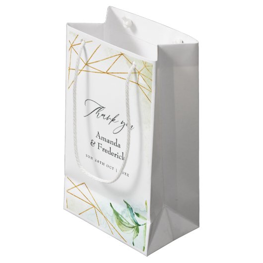 Waterverf Geometric Crystal Wedding Klein Cadeauzakje (Voorkant Gekanteld)