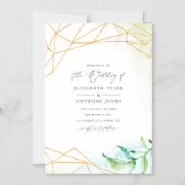 Waterverf Geometric Crystal Wedding Magnetische Uitnodiging (Voorkant)