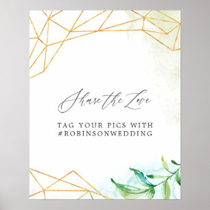 Waterverf Geometric Crystal Wedding Poster