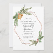 Waterverf Geometric Kerstbruiloft Brunch Kaart (Voorkant)