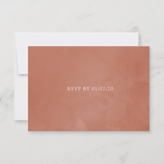 Waterverf Geometric Terracotta Wedding RSVP Kaartje (Achterkant)