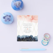Waterverf Geometric Wedding Invite Flyer (Enkel)
