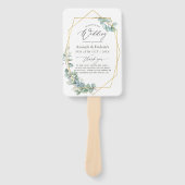 Waterverf Geometrisch Eucalyptus Weddenschap Progr Handwaaier (Voorkant)