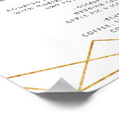 Waterverf Geometrisch Kristal Bruiloft Menu Poster (Hoek)