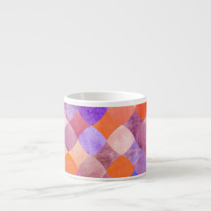 Waterverf geometrische, Arabische visschalen. Espresso Kop