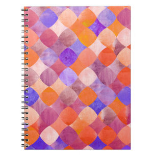 Waterverf geometrische, Arabische visschalen. Notitieboek