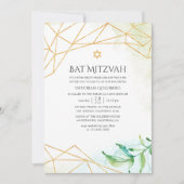 Waterverf Geometrische bat Mitzvah Kaart (Voorkant)