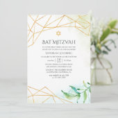 Waterverf Geometrische bat Mitzvah Kaart (Staand voorkant)