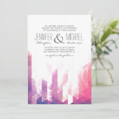 Waterverf geometrische driehoeken | Moderne bruilo Kaart (Staand voorkant)