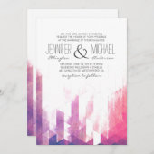 Waterverf geometrische driehoeken | Moderne bruilo Kaart (Voorkant / Achterkant)