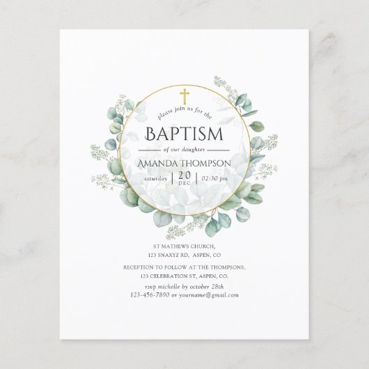 Waterverf Geometrische Eucalyptusbaptisme Flyer (Voorkant)