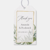 Waterverf Geometrische Eucalyptusbruiloft Cadeaulabel (Voorkant)