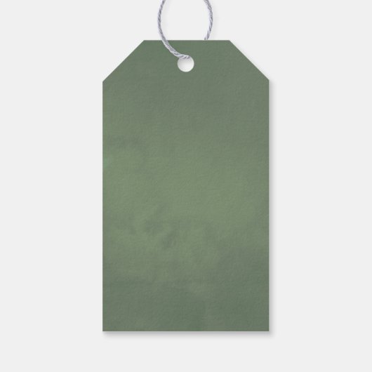 Waterverf Geometrische Eucalyptusbruiloft Cadeaulabel (Achterkant)