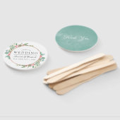 Waterverf Geometrische Eucalyptuskerstbruiloft Handwaaier (Niet-gemonteerd)