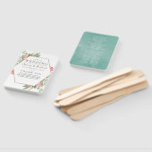 Waterverf Geometrische Eucalyptuskerstbruiloft Handwaaier (Niet-gemonteerd)