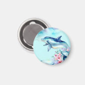 Waterverf gepelde dolfijn magneet (Voorkant / Achterkant)