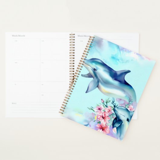Waterverf gepelde dolfijn planner (Display)
