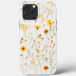 Waterverf geperste gedroogde wilde bloemen iPhone 13 pro max hoesje