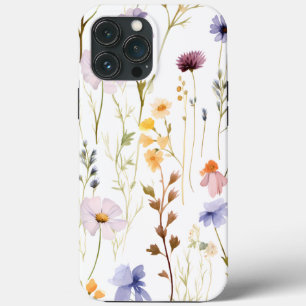 Waterverf geperste gedroogde wilde bloemen iPhone 13 pro max hoesje