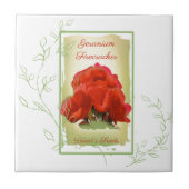 Waterverf Geranium Seed Pack Tegeltje (Voorkant)