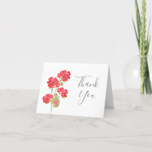 Waterverf Geraniumns Stems Bedankkaart