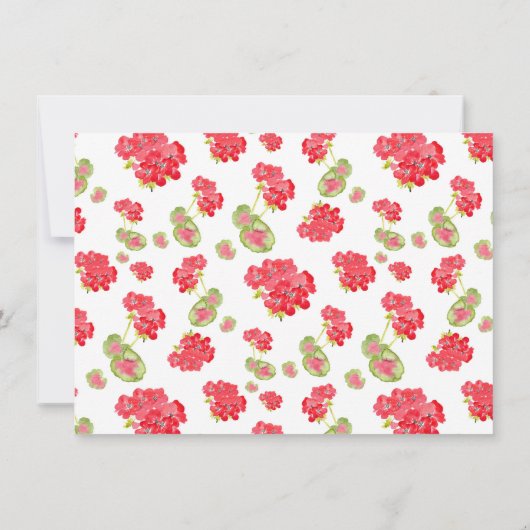 Waterverf Geraniums Pattern Bedankkaart (Achterkant)