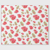 Waterverf Geraniums Pattern Cadeaupapier (Vlak)
