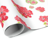 Waterverf Geraniums Pattern Cadeaupapier (Rol Hoek)