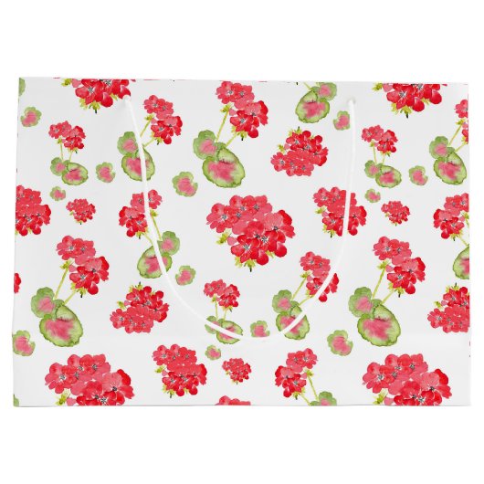 Waterverf Geraniums Pattern Groot Cadeauzakje (Achterkant)