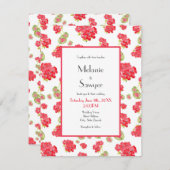 Waterverf Geraniums Pattern Kaart (Voorkant / Achterkant)