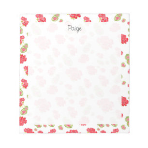 Waterverf Geraniums Pattern Notitieblok