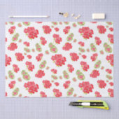 Waterverf Geraniums Pattern Tissuepapier (Craft)