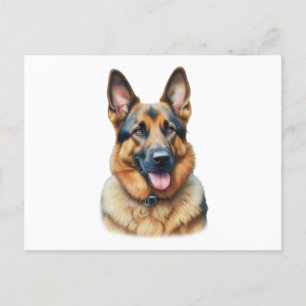 Waterverf German Shepherd Briefkaart