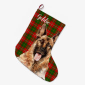 Waterverf German Shepherd Dog Personalized Grote Kerstsok (Voorkant (Hangend))