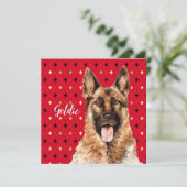 Waterverf German Shepherd Dog Personalized Kaart (Staand voorkant)