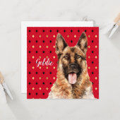 Waterverf German Shepherd Dog Personalized Kaart (Voorkant / Achterkant in situ)