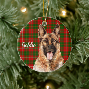 Waterverf German Shepherd Dog Personalized Keramisch Ornament