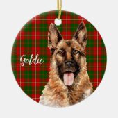 Waterverf German Shepherd Dog Personalized Keramisch Ornament (Voorkant)