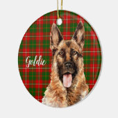 Waterverf German Shepherd Dog Personalized Keramisch Ornament (Links)