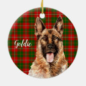 Waterverf German Shepherd Dog Personalized Keramisch Ornament (Achterkant)