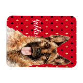 Waterverf German Shepherd Dog Personalized Magneet (Horizontaal)