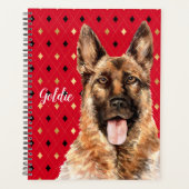 Waterverf German Shepherd Dog Personalized Planner (Voorkant)
