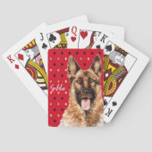 Waterverf German Shepherd Dog Personalized Pokerkaarten (Achterkant)