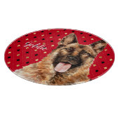 Waterverf German Shepherd Dog Personalized Snijplank (Hoek)