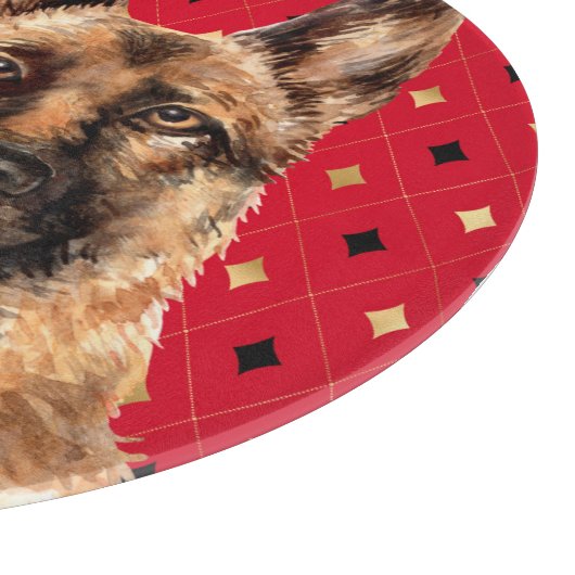 Waterverf German Shepherd Dog Personalized Snijplank (Hoek)