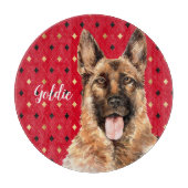 Waterverf German Shepherd Dog Personalized Snijplank (Voorkant)
