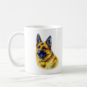 Waterverf German Shepherd Koffiemok