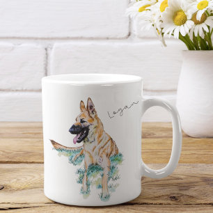 Waterverf German Shepherd Malinois Personalized Koffiemok